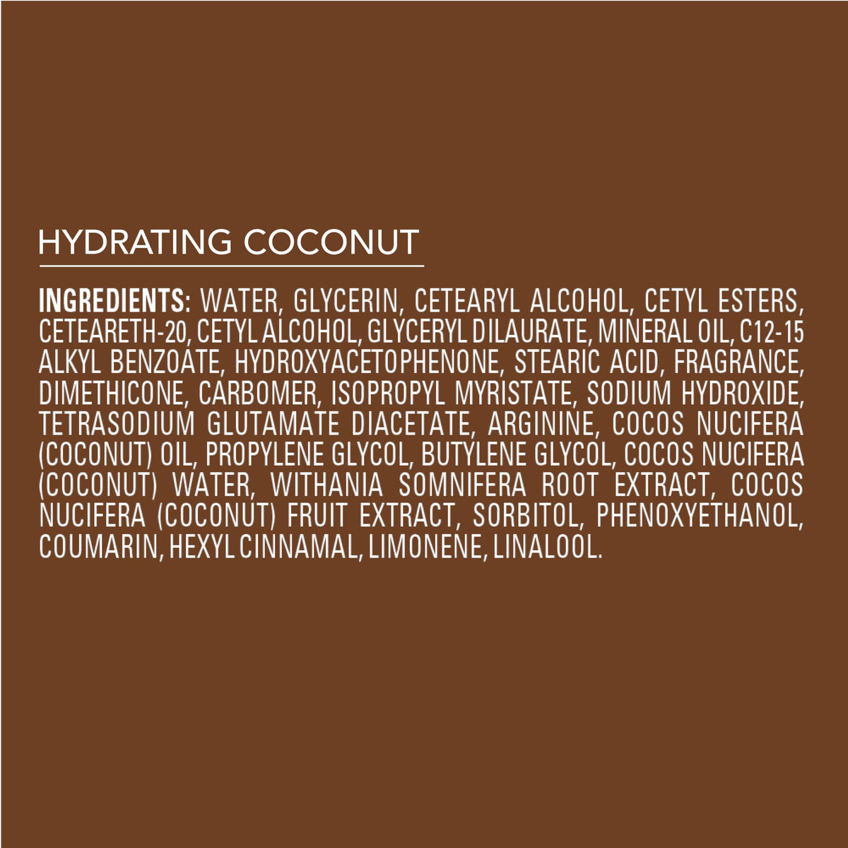 Jergens Hydrating Coconut Body Lotion packaging details