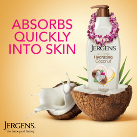 Jergens Hydrating Coconut Body Lotion packaging side view