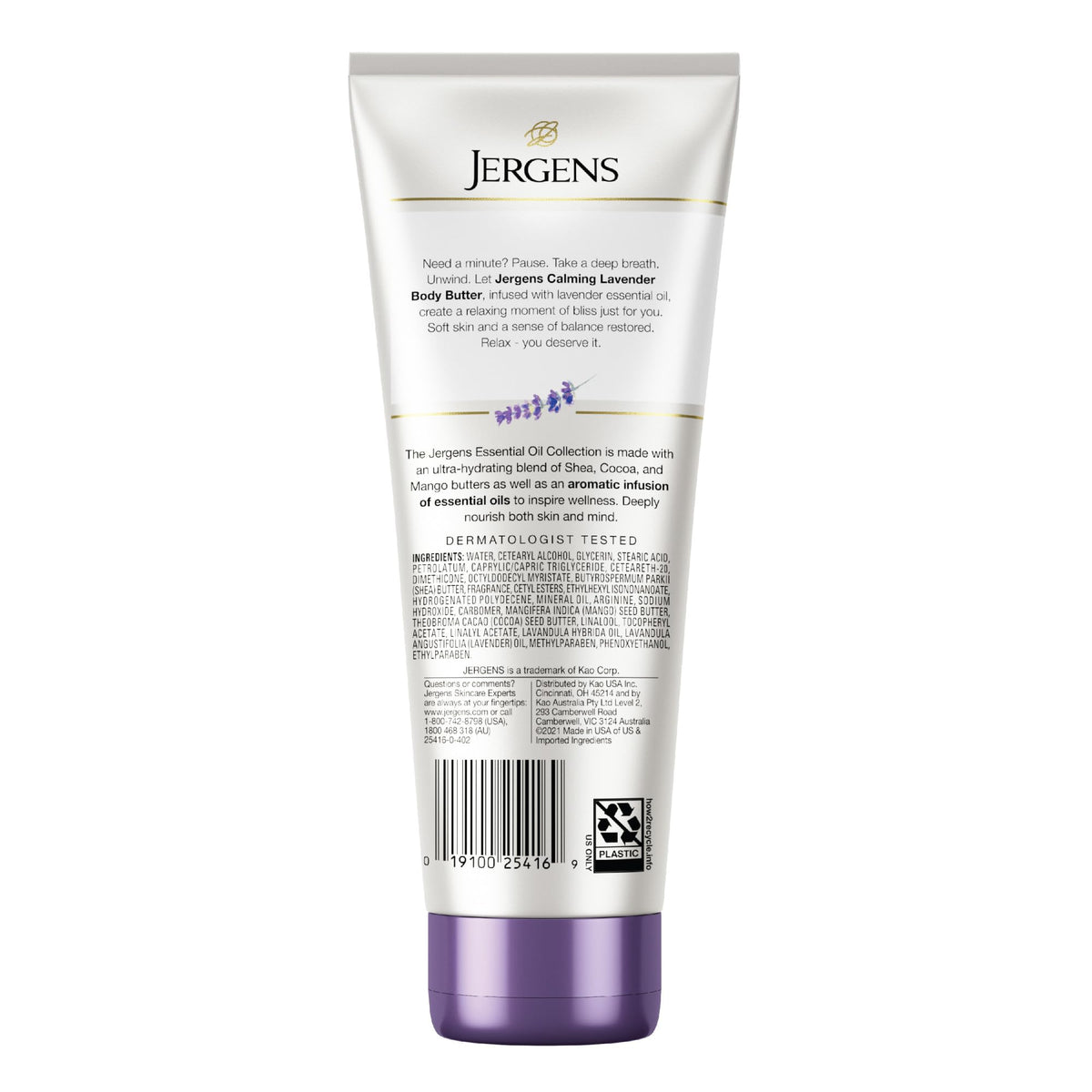 Jergens Lavender Hand & Body Lotion 7 fl oz with a relaxing setting