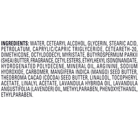 Jergens Lavender Hand & Body Lotion with ingredients list
