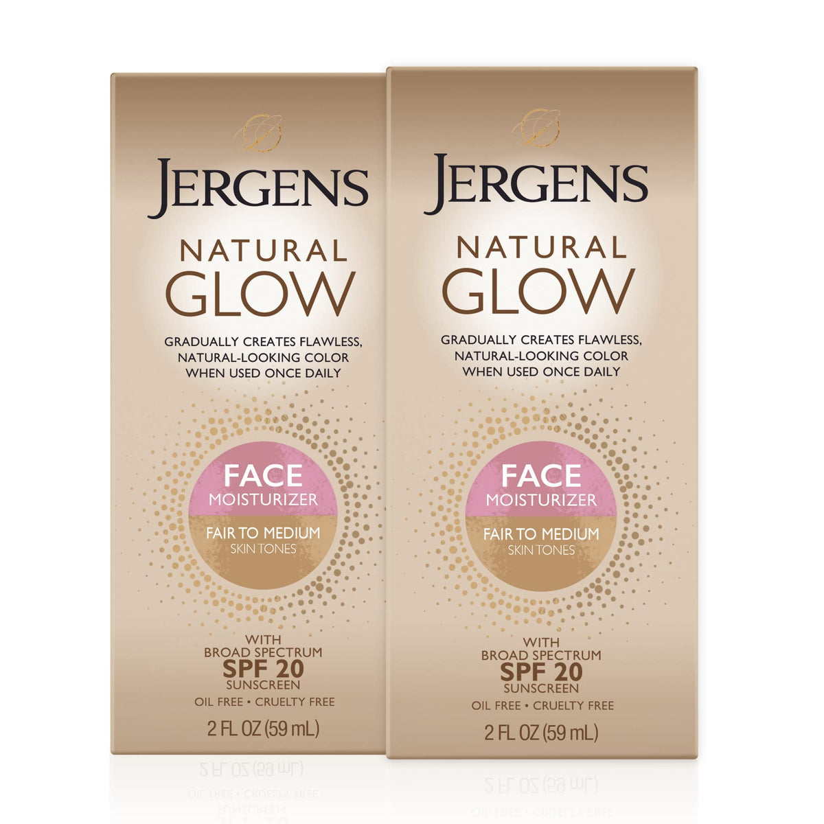 Jergens Natural Glow Face Tanner Lotion SPF 20, Fair/Medium front view