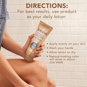 Jergens Natural Glow + Firming lotion with fresh scent description