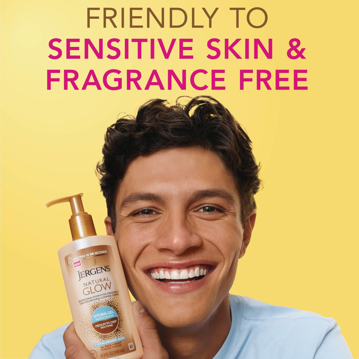 Jergens Natural Glow Hydra Gel Self Tanner in lifestyle setting