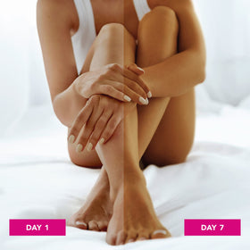 Jergens Natural Glow In Shower Lotion application on wet skin