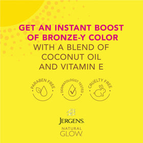 Jergens Natural Glow Instant Tanning Moisturizer side view showing packaging