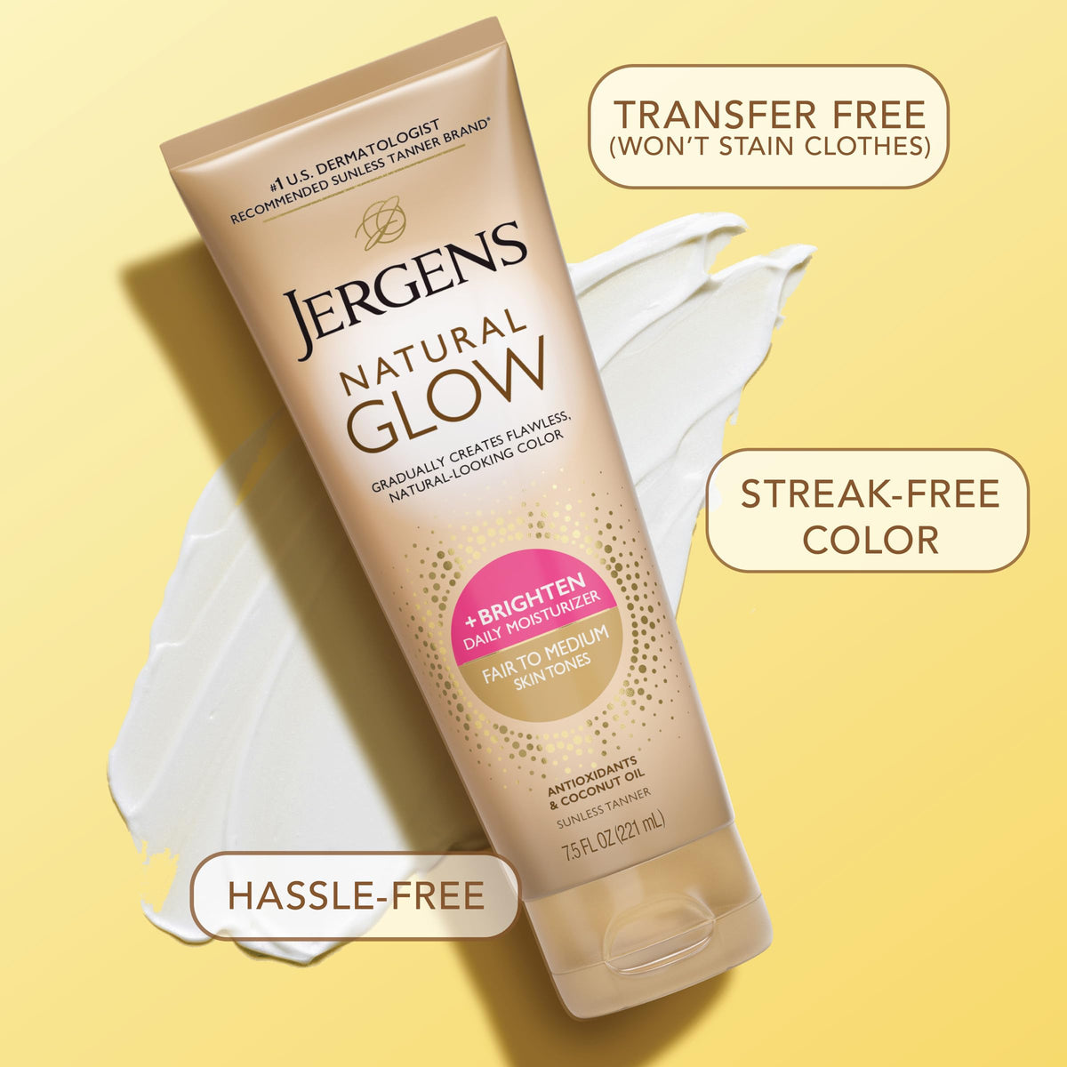 Jergens Natural Glow Self Tanner Body Lotion 250g texture close-up