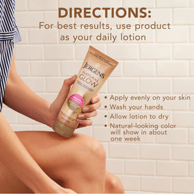 Jergens Natural Glow Self Tanner Body Lotion texture on hand