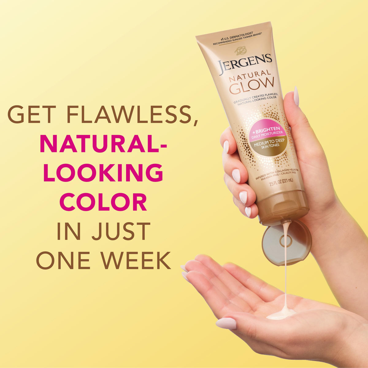 Jergens Natural Glow Self Tanner Body Lotion with coconut oil ingredients