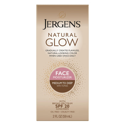 Jergens Natural Glow Self Tanner Face Moisturizer 2 oz front view