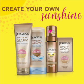 Jergens Natural Glow Self Tanner with sunscreen label
