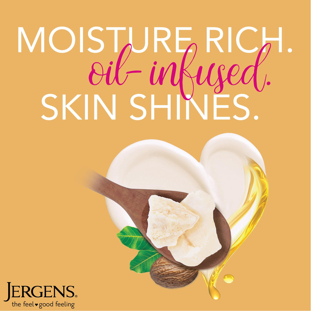 Jergens Shea Butter Body Lotion applied on hand