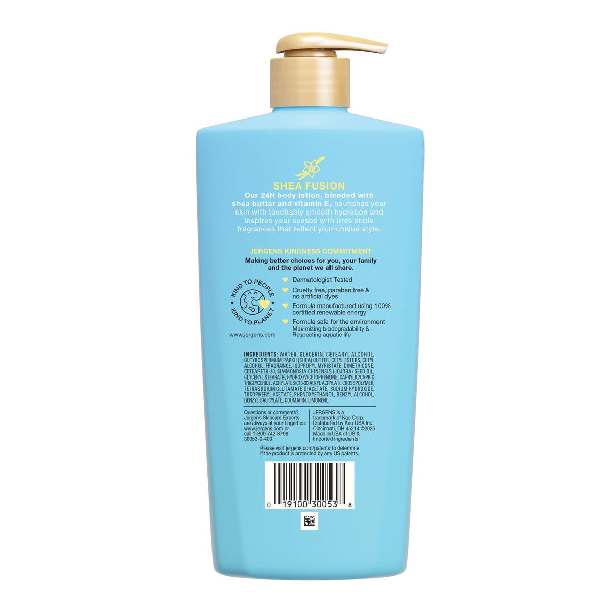 Jergens Shea Fusion Vanilla Crush Body Lotion on a wooden surface