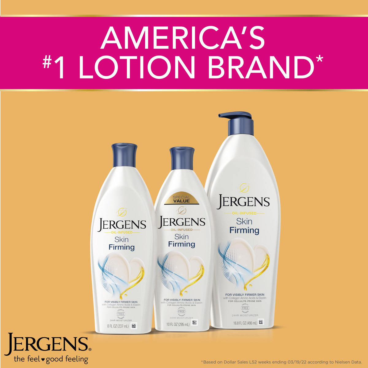 Jergens Skin Firming Body Lotion 3-pack display