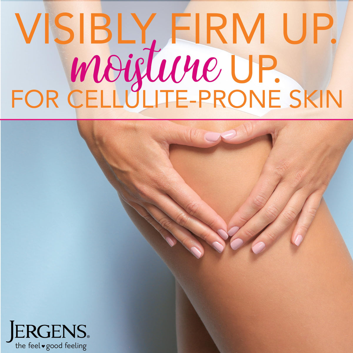 Jergens Skin Firming Body Lotion being applied to skin