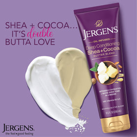 Jergens Whipped Body Butter Lotion on a bathroom shelf