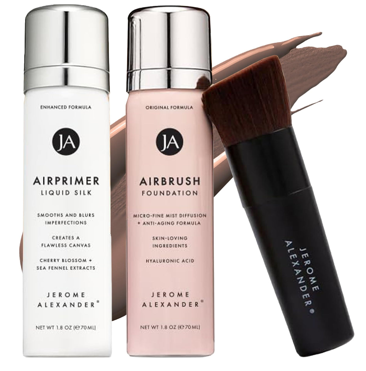 Jerome Alexander Airbrush Foundation & AirPrimer Set - Dark front view