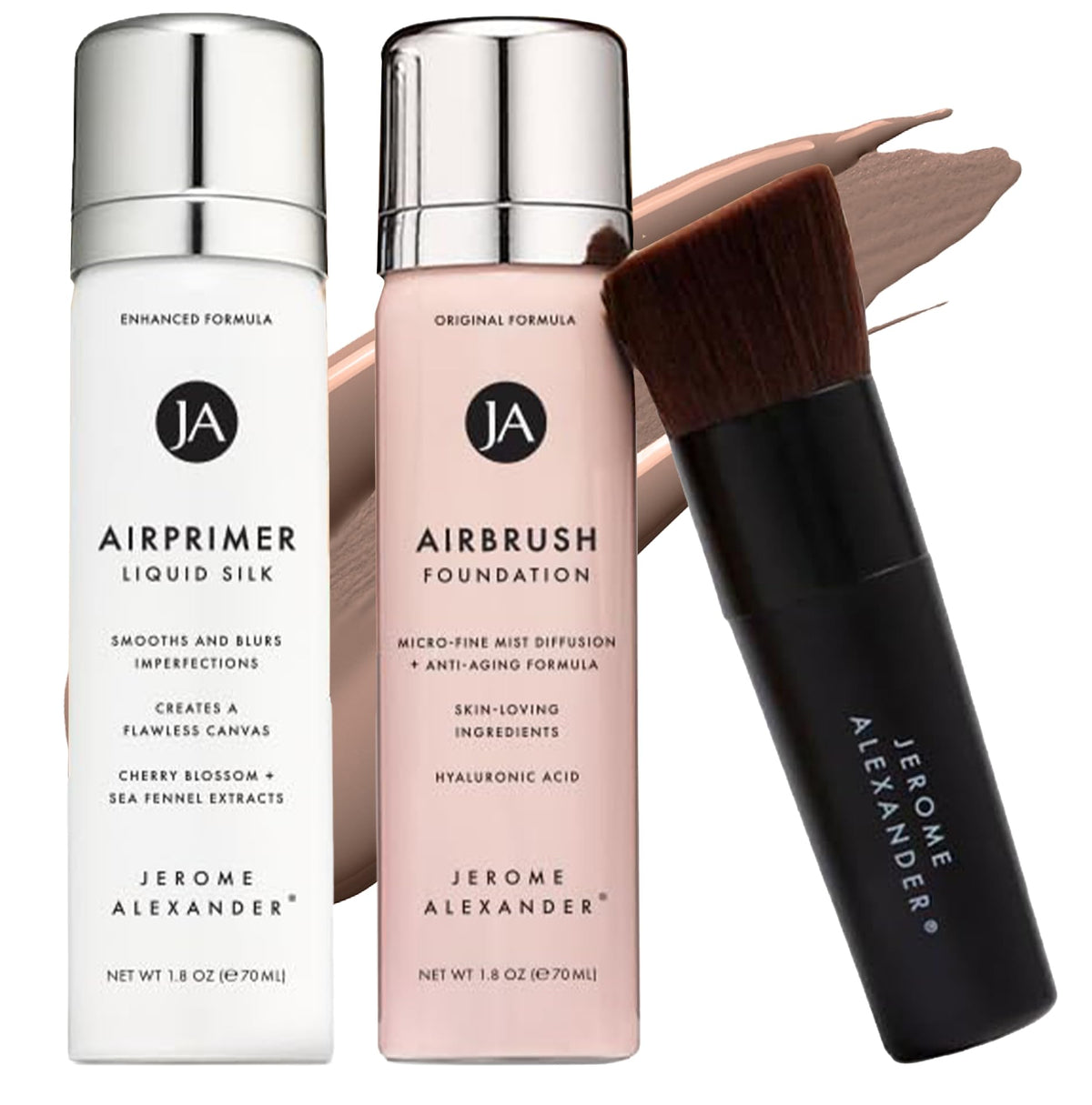 Jerome Alexander Airbrush Foundation Set front view with all components
