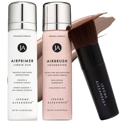 Jerome Alexander Airbrush Foundation Set front view with all components