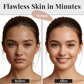 Jerome Alexander My Color Self-Adjusting Foundation application with Kabuki brush