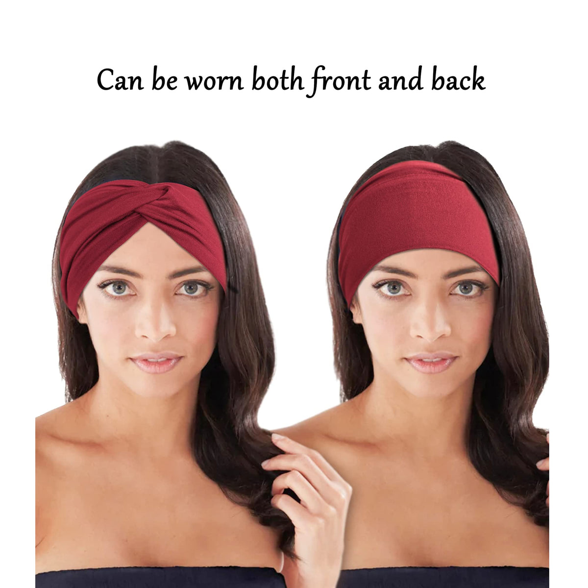 Jesries Extra Wide Turban Headband in blue colour back view