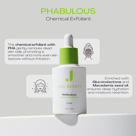 JESS BEAUTY PHAbulous Exfoliating Serum close-up of the bottle