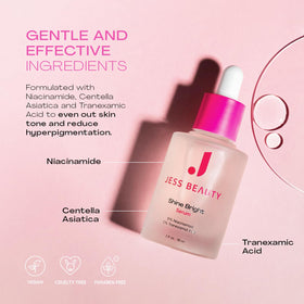 JESS BEAUTY Shine Bright Serum applied on hand showing texture