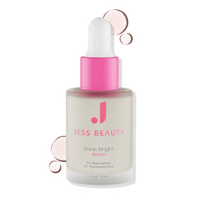 JESS BEAUTY Shine Bright Serum front view with 1 fl oz bottle