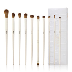 Jessup 10Pcs Eye Makeup Brush Set in light grey front view