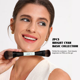 Jessup Double Ended Foundation Brush close-up showing angled head