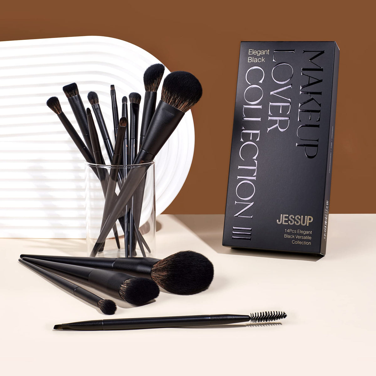 Jessup duo-end brow brush and flat liner brush