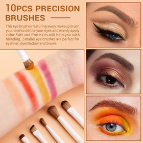 Jessup eye brushes set showing blending and eyeshadow brushes