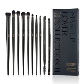 Jessup Eyeshadow Brush Set 10Pcs in elegant black packaging