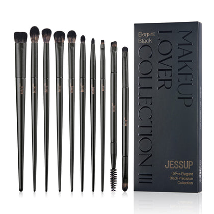 Jessup Eyeshadow Brush Set 10Pcs in elegant black packaging