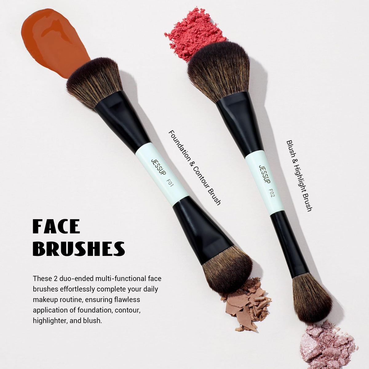 Jessup eyeshadow brush set with two brushes