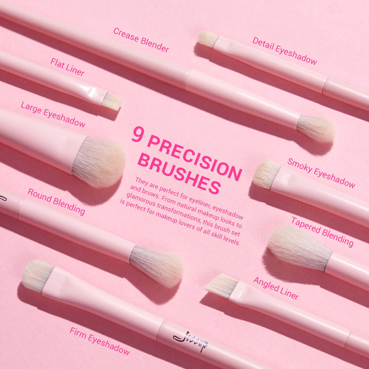 Jessup eyeshadow brushes from the pink makeup set