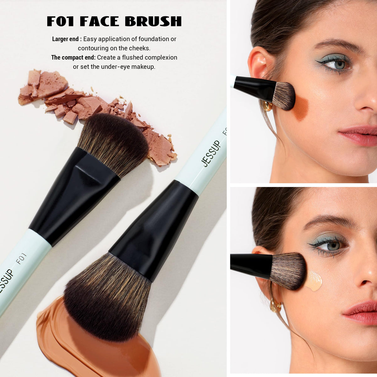 Jessup makeup brushes set displayed in fancy gift box