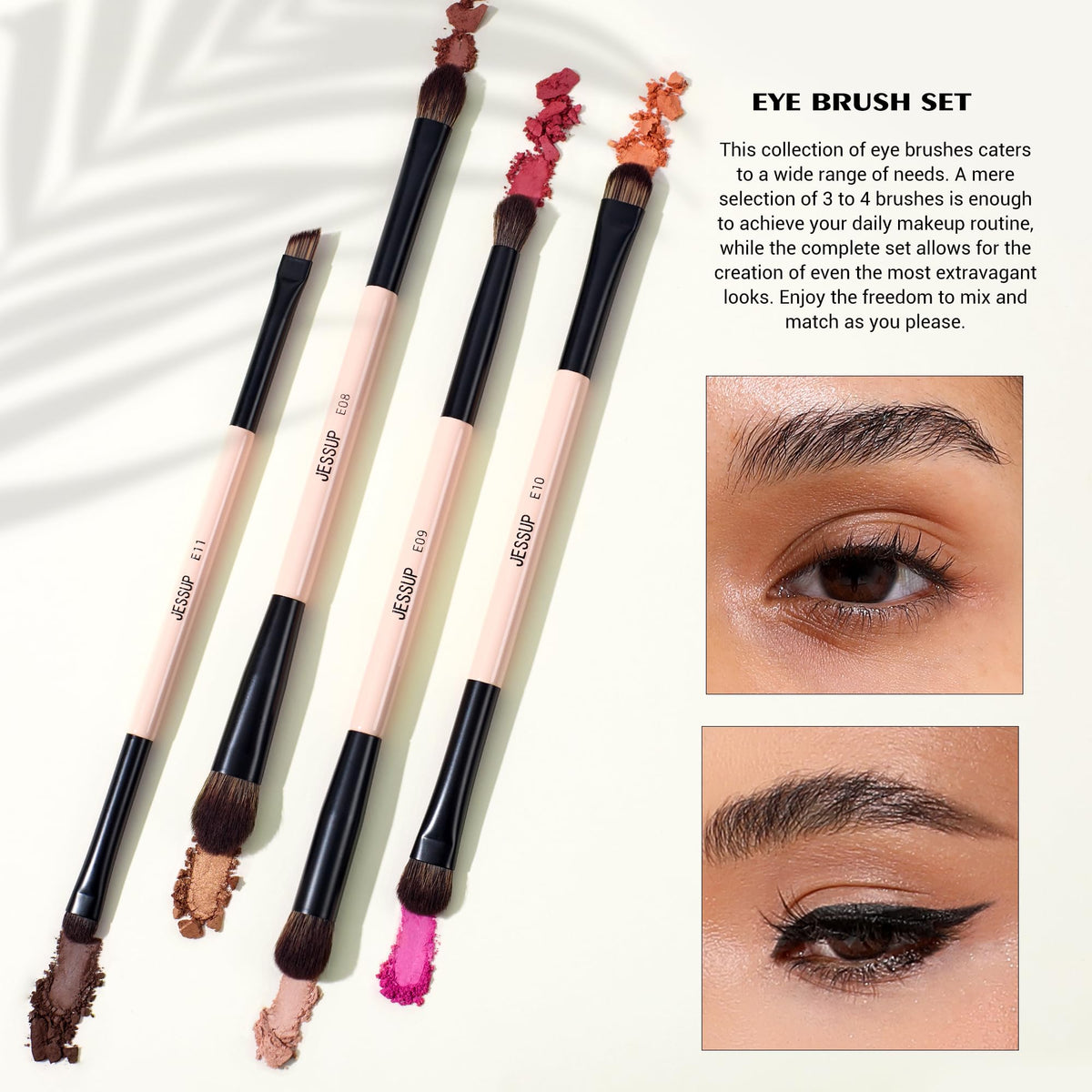 Jessup makeup brushes set in fancy gift box