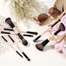 Jessup makeup brushes set with short shader and liner brush
