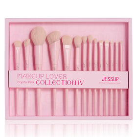 Jessup Pink Makeup Brushes Set 14Pcs front view