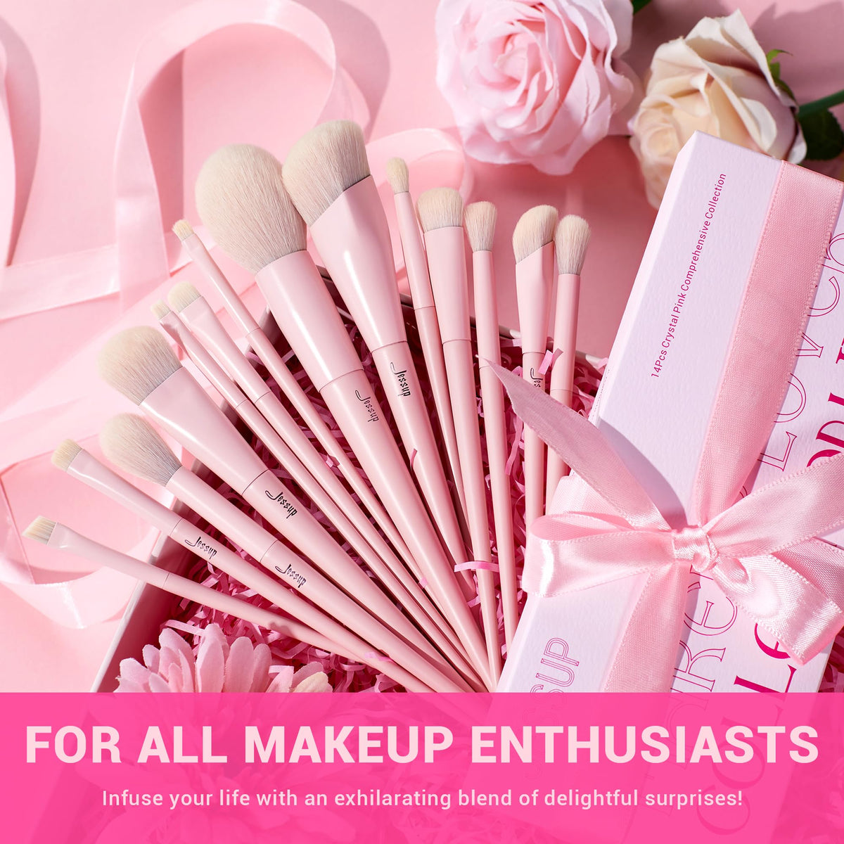 Jessup small tapered highlighter brush from the pink makeup set