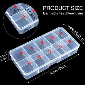 Jetec 2 Pack False Nail Tip Organizer Box labelled slots