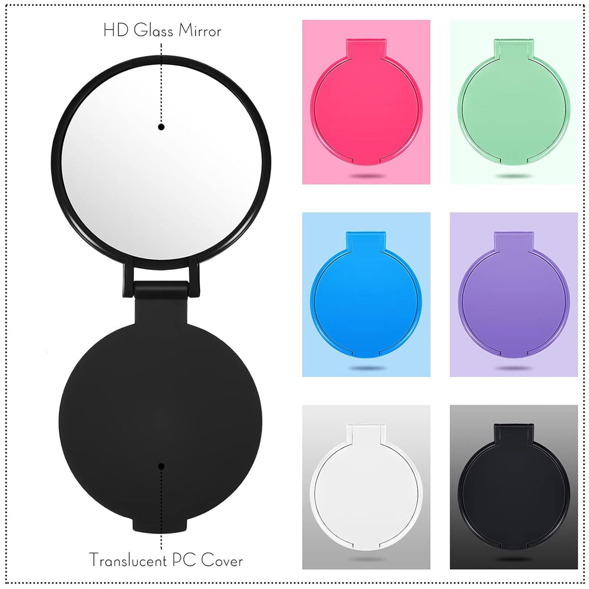 Jetec compact mirror in hand showing portable size