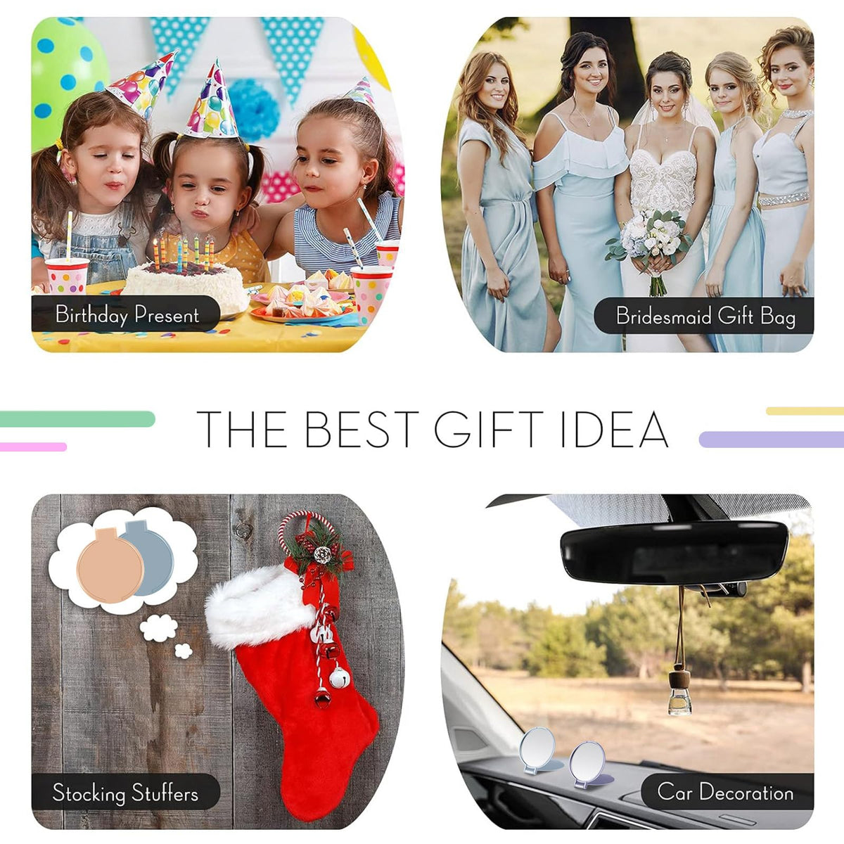 Jetec compact mirror set ideal for travel and gifts