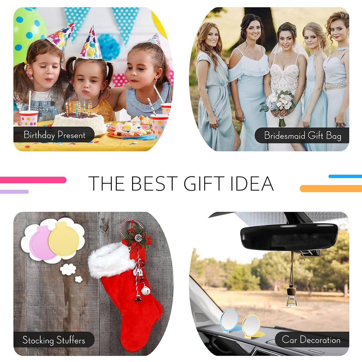 Jetec compact mirrors displayed in a gift setting