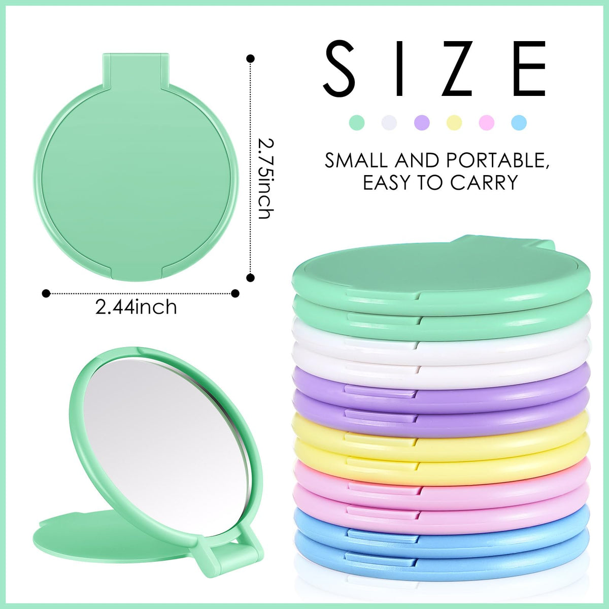 Jetec compact mirrors open showing reflective surface