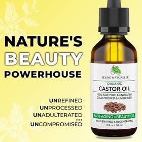 Jeune Naturelle Organic Castor Oil with eyelash brush for application