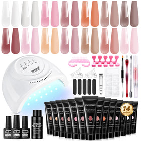 JEWHITENY Poly Gel Nail Kit with UV lamp and tools