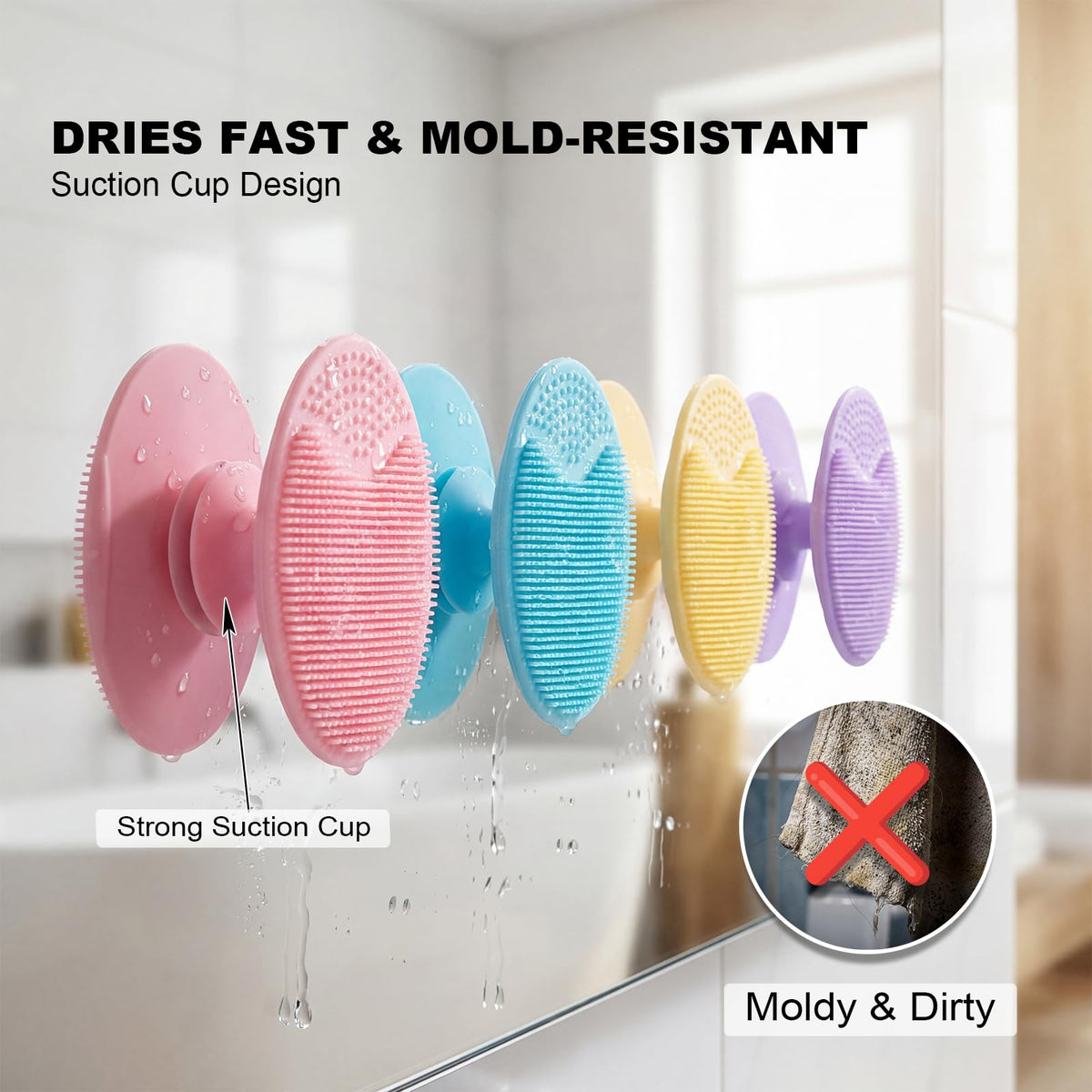 JEXCULL silicone face scrubber with suction feature