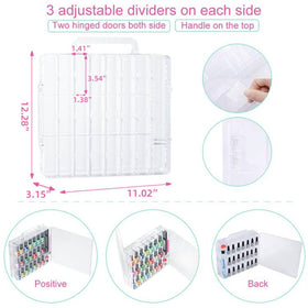 JIASHENG Nail Polish Organizer Case dimensions and specifications
