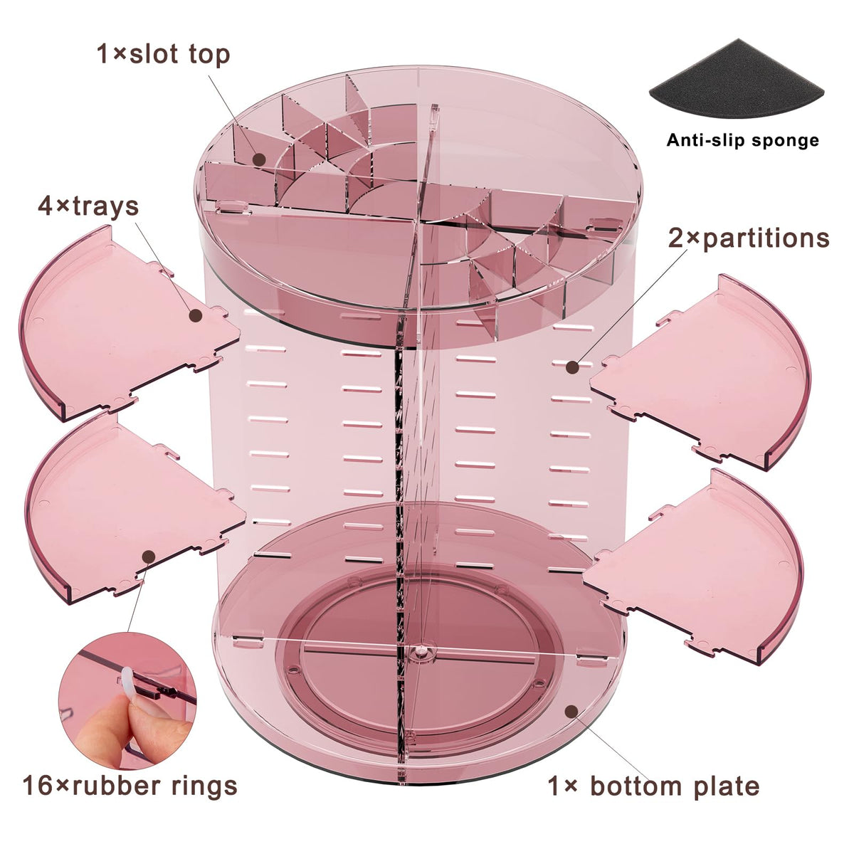 Jiavarry 360 Rotating Makeup Organizer in lifestyle setting
